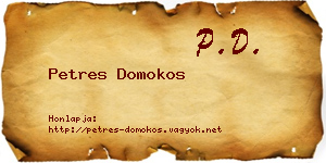 Petres Domokos névjegykártya